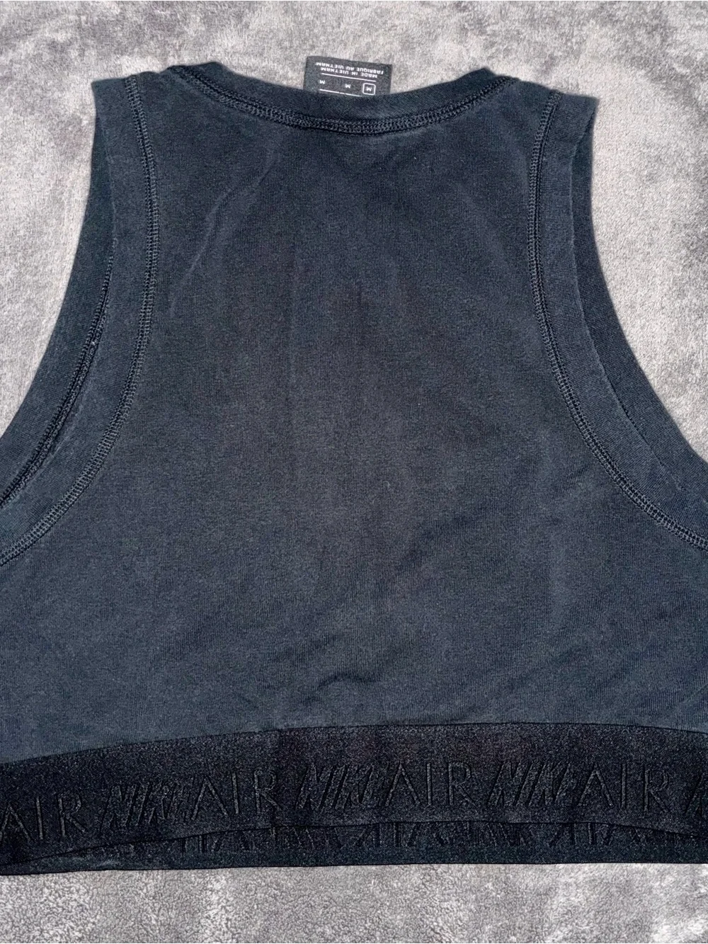 Nike air womens Black zip-front cropped athletic tank M